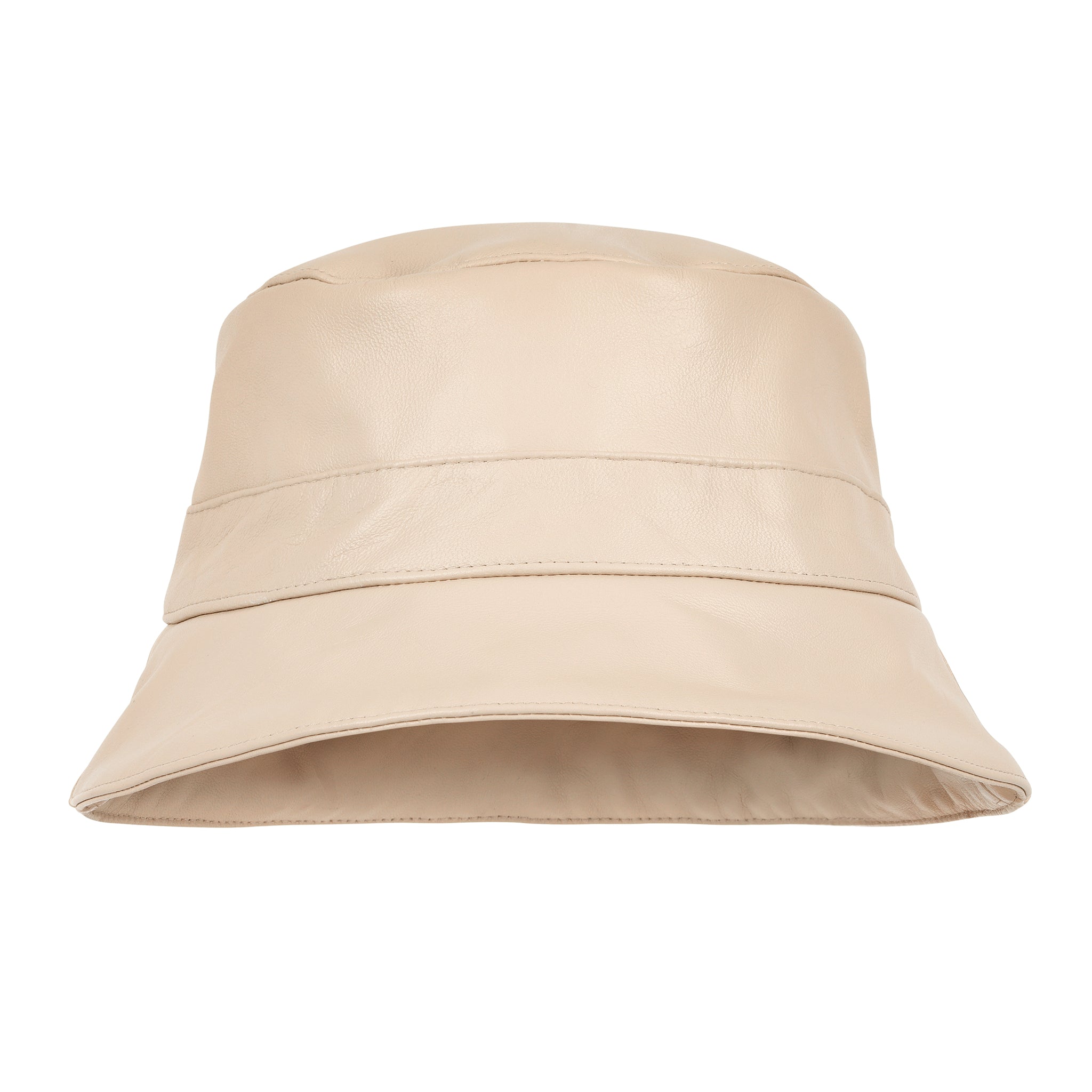 b. | Abbotsford | Leather Bucket Hat in Cream – COCOBUNNY display picture 2